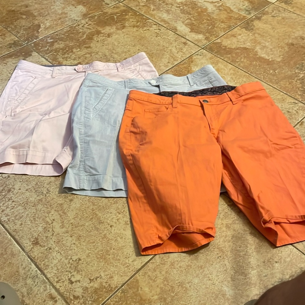 Lot of 3 Riders by Lee  Bermuda shorts size 18W pink/orange/ blue